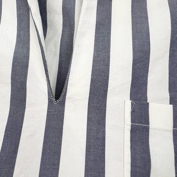 Peak Performance Sweden pure cotton blue white stripe boxy oversized top S - Picture 10 of 16